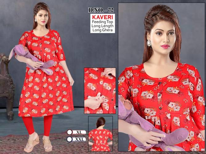 Seven Cross Casual Wear Rayon Feeding Kurti Wholesale Shop In Surat
